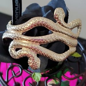 Goldtone Snake Cuff Bracelet